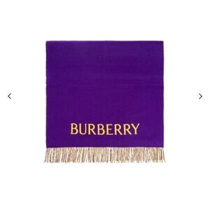 Burberry Women's Purple Rose Print Cashmere Scarf